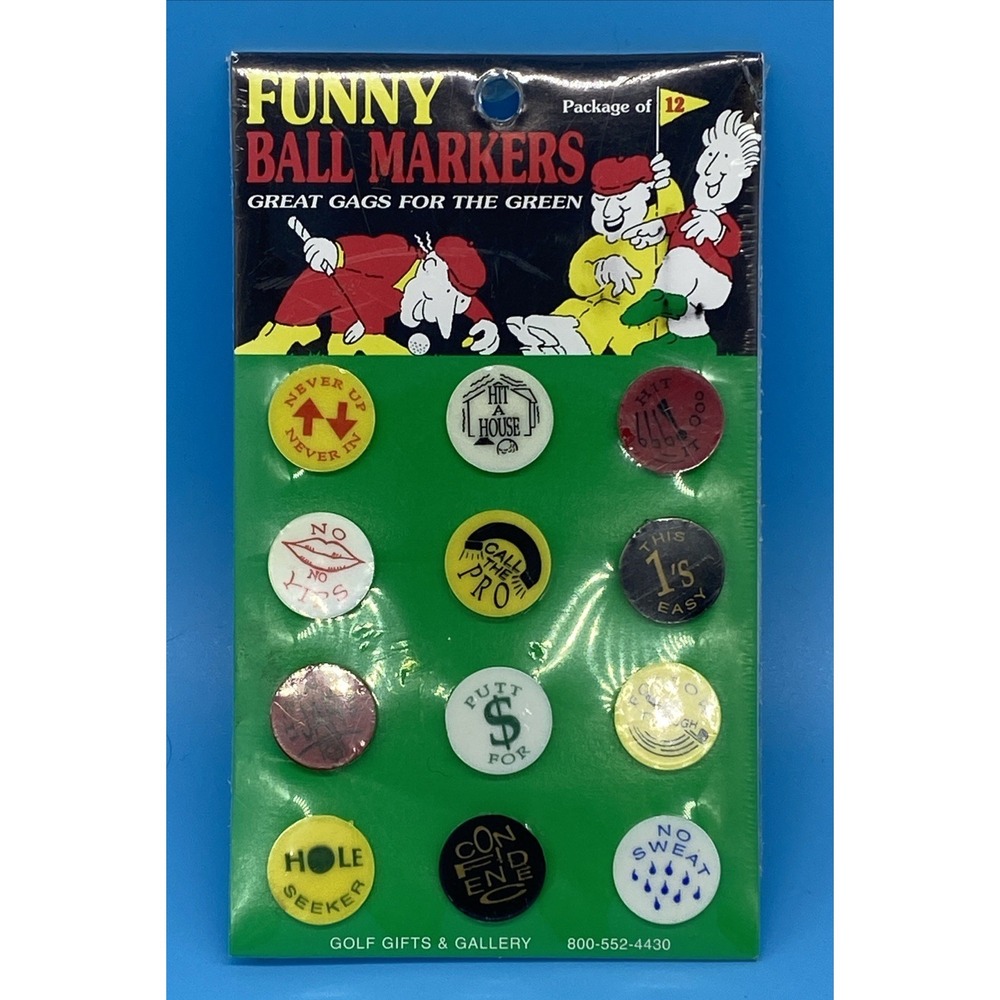 Golf Gifts & Gallery Funny Sayings Golf Ball Markers 12 Multicolor Plastic